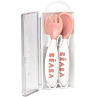 Los mejores  - Béaba 913400 - Cuchara y tenedor ergonómicos de aprendizaje- para niños segunda edad